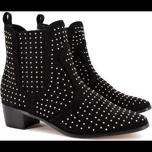 BCBG Suede Studded Ankle Boots